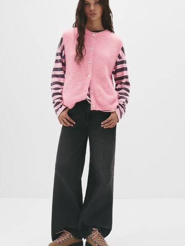 Pull&Bear Плетен елек в розово
