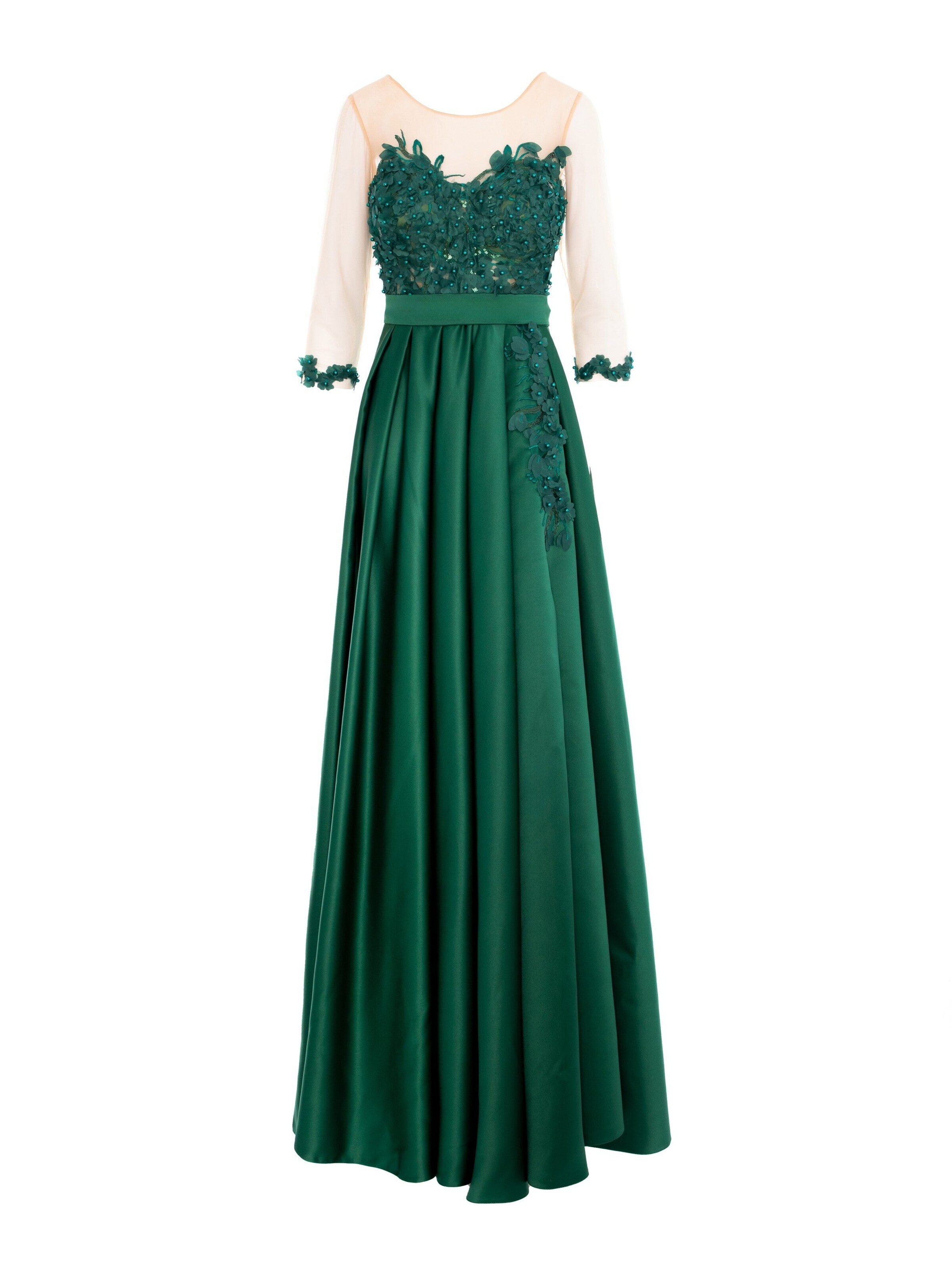 acob a porter - Vestido de noche en verde: frente