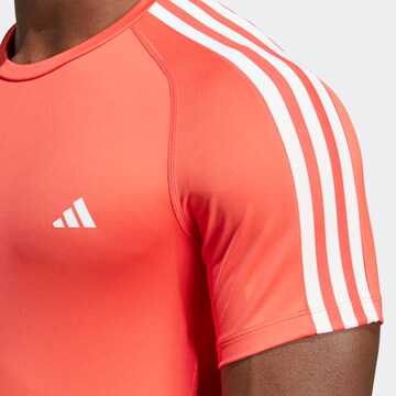 T-Shirt fonctionnel 'Techfit 3-Stripes' ADIDAS PERFORMANCE en rouge