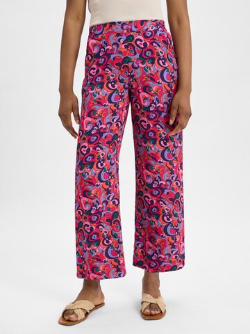 Marie Lund Flared Pleat-Front Pants in Purple: front