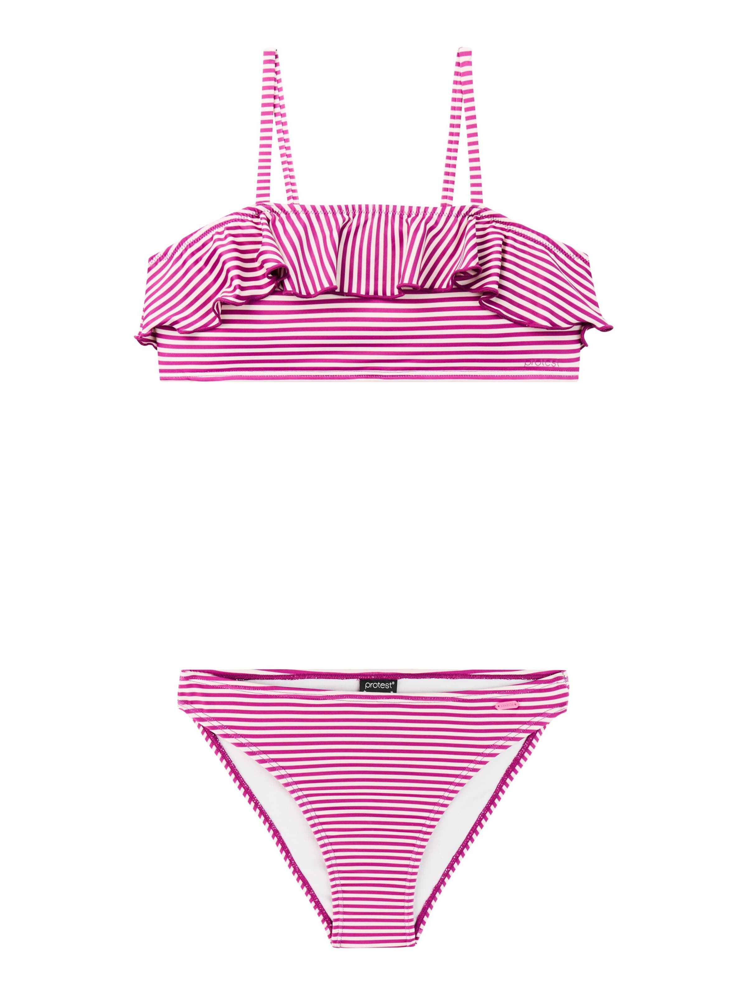 PROTEST Bustier Bikini 'PRTStripes JR'‌‌‌‌ in Pink: Vorderseite