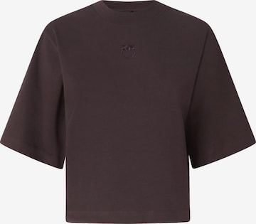 PINKO Koszulka 'PINKO NIAMEY T-SHIRT JERSEY LOGO BIRDS EFFETTO RICAMO T-SHIRT' w kolorze brązowy: przód