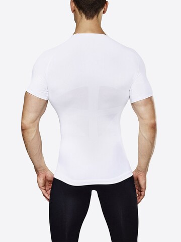 Strammer Max Performance Shirt 'Compression Deep V-Neck' in Weiß