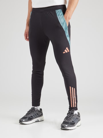 Tapered Pantaloni sport de la ADIDAS PERFORMANCE pe negru: față