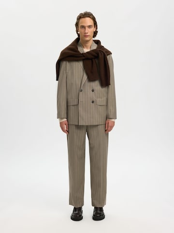 Fit confort Veste de costume SELECTED en marron