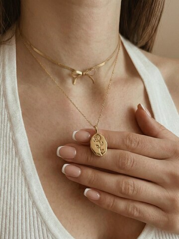 Kamakula Necklace 'Bow Herringbone' in Gold