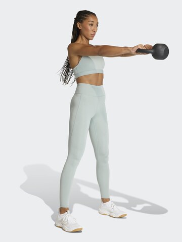 ADIDAS PERFORMANCE Skinny Workout Pants 'Opt Ess' in Green