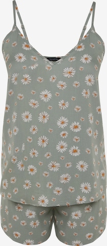 TrendyolKratke hlače za spavanje - zelena boja: prednji dio