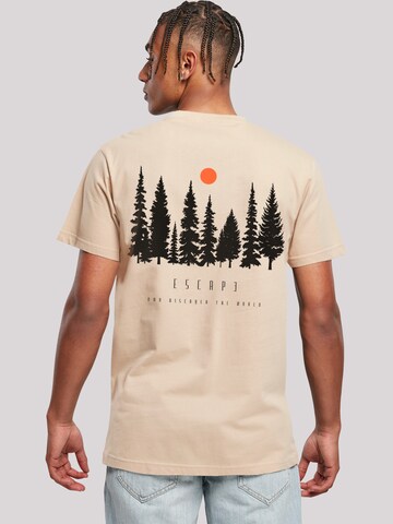 T-Shirt 'Escape Discover the World Forest' F4NT4STIC en beige