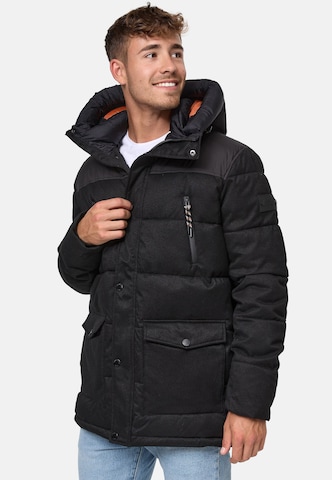 INDICODE JEANS Winter Jacket 'Krem' in Black