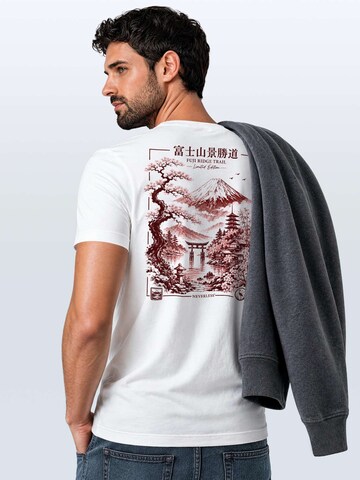 Neverless Shirt 'Mount Fuji' in White