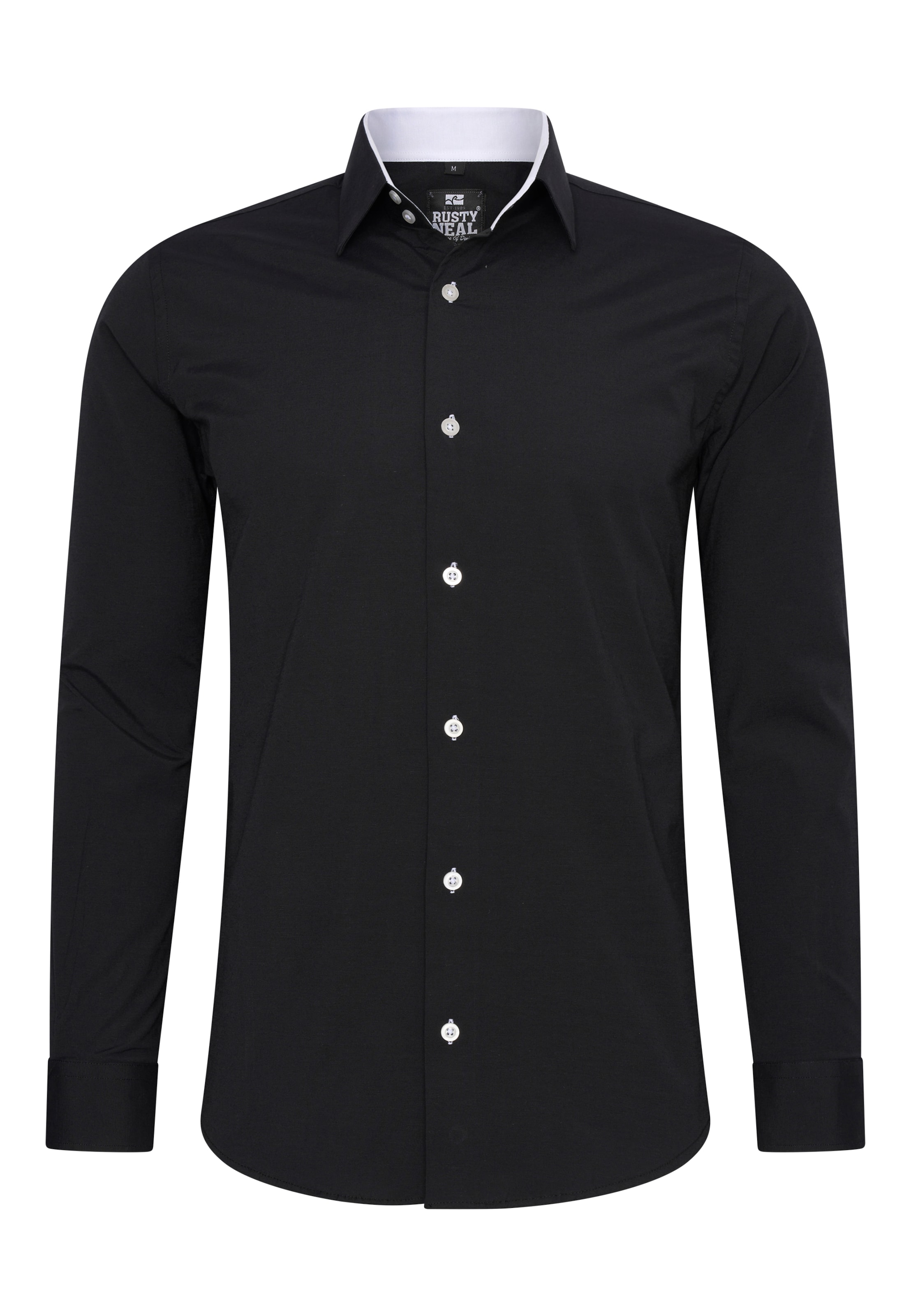 Rusty Neal Regular fit Overhemd in Zwart: voorkant