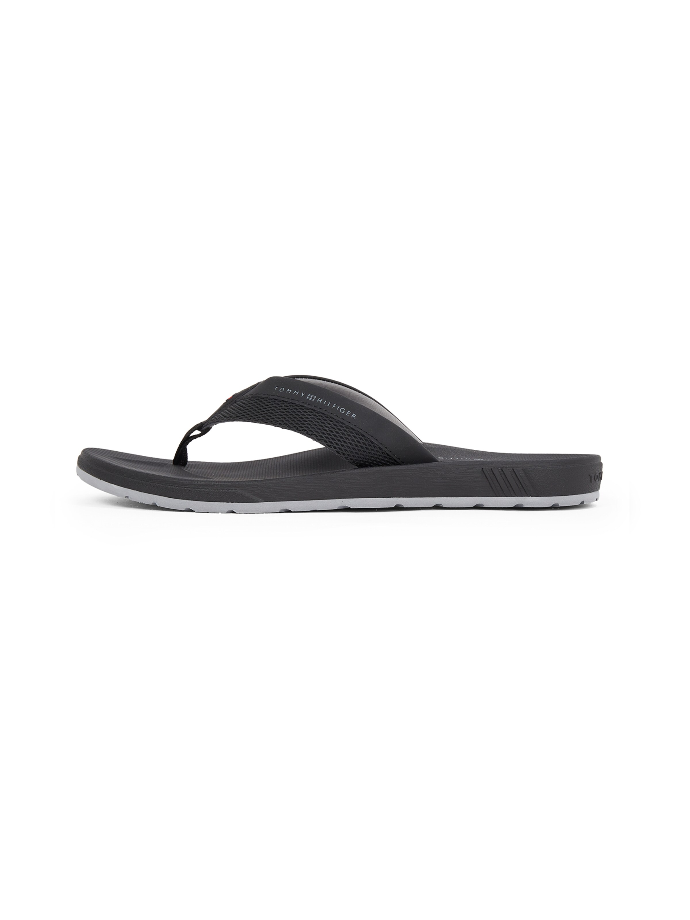 TOMMY HILFIGER T-Bar Sandals in Black: front