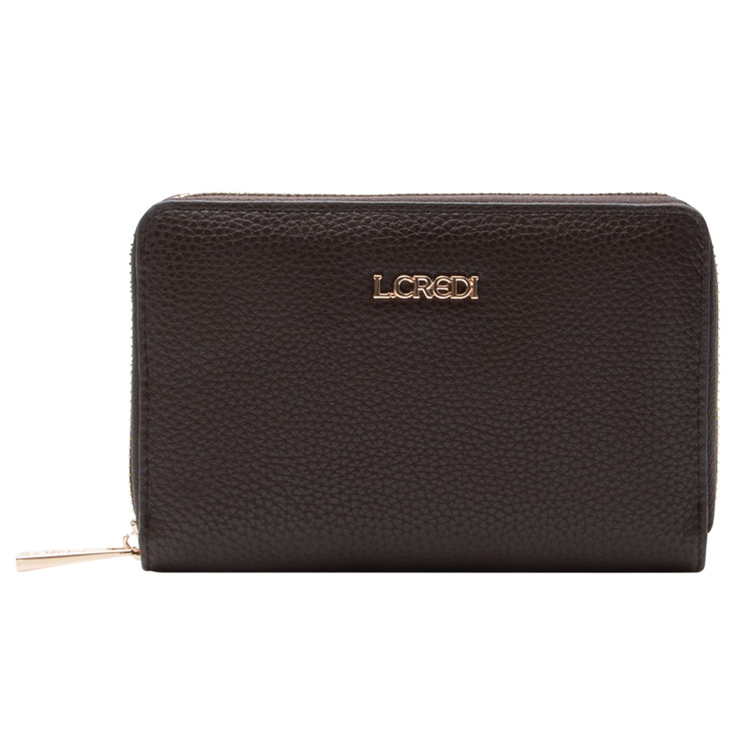 L.CREDI Wallet 'Perla' in Brown: front