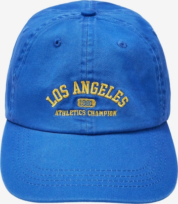 Pull&Bear Czapka z daszkiem 'LOS ANGELES' w kolorze niebieski: przód