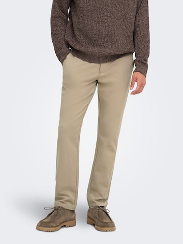 Only & Sons Regular Chino Pants 'SWEFT ' in Brown: front