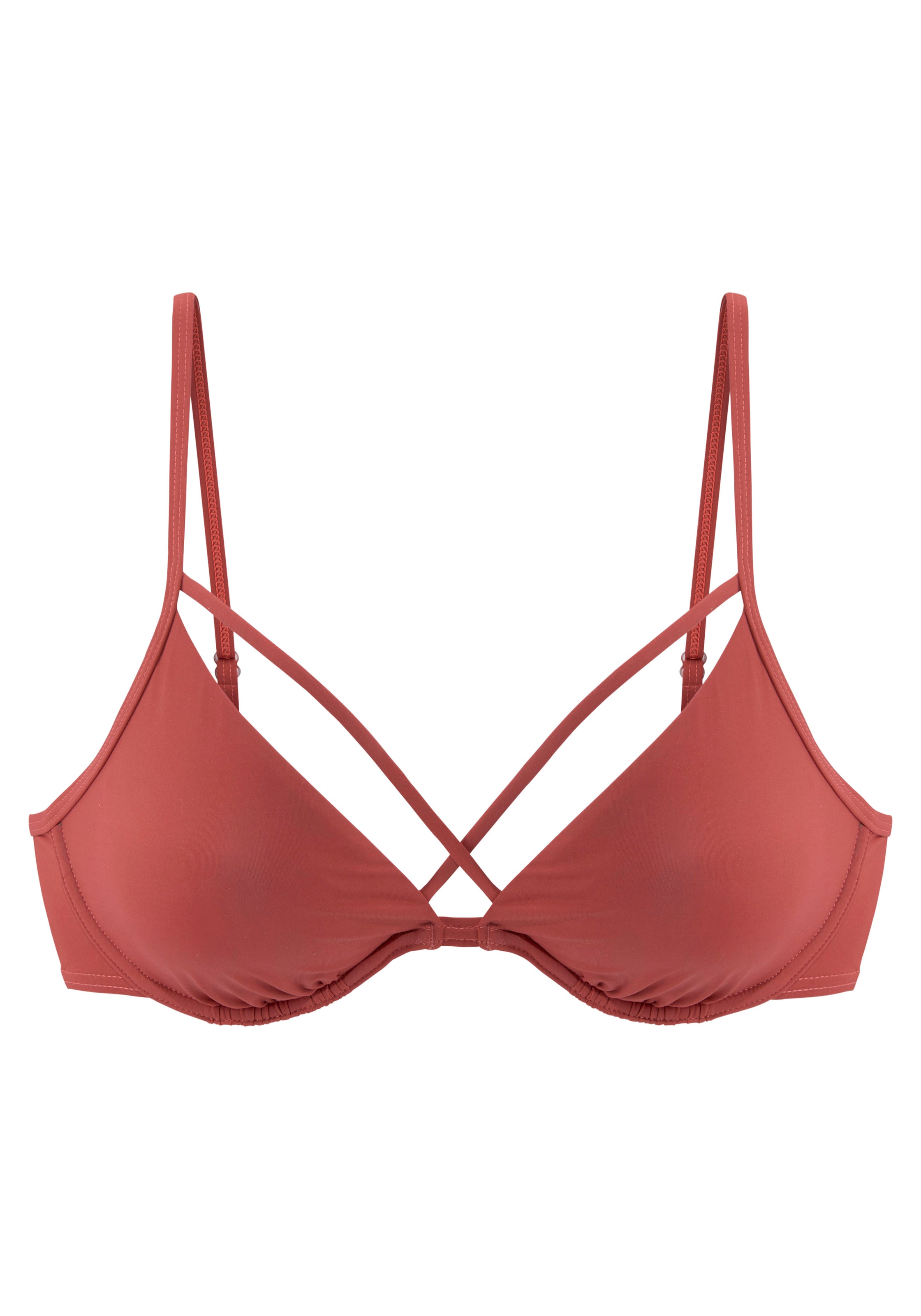 LASCANA - Clásico Top de bikini en rojo: frente