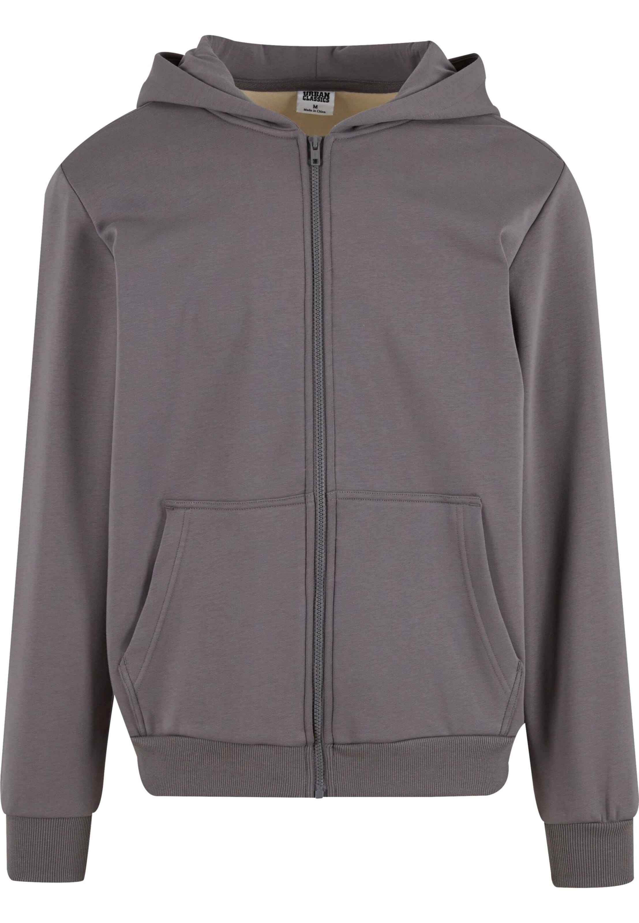 Urban Classics Кофта на молнии в Серый: спереди