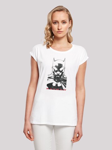 F4NT4STIC Shirt 'DC Comics Batman Solid Stare' in Wit: voorkant