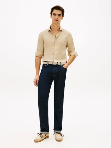 TOMMY HILFIGER Slim fit Zakelijk overhemd 'New York' in Beige