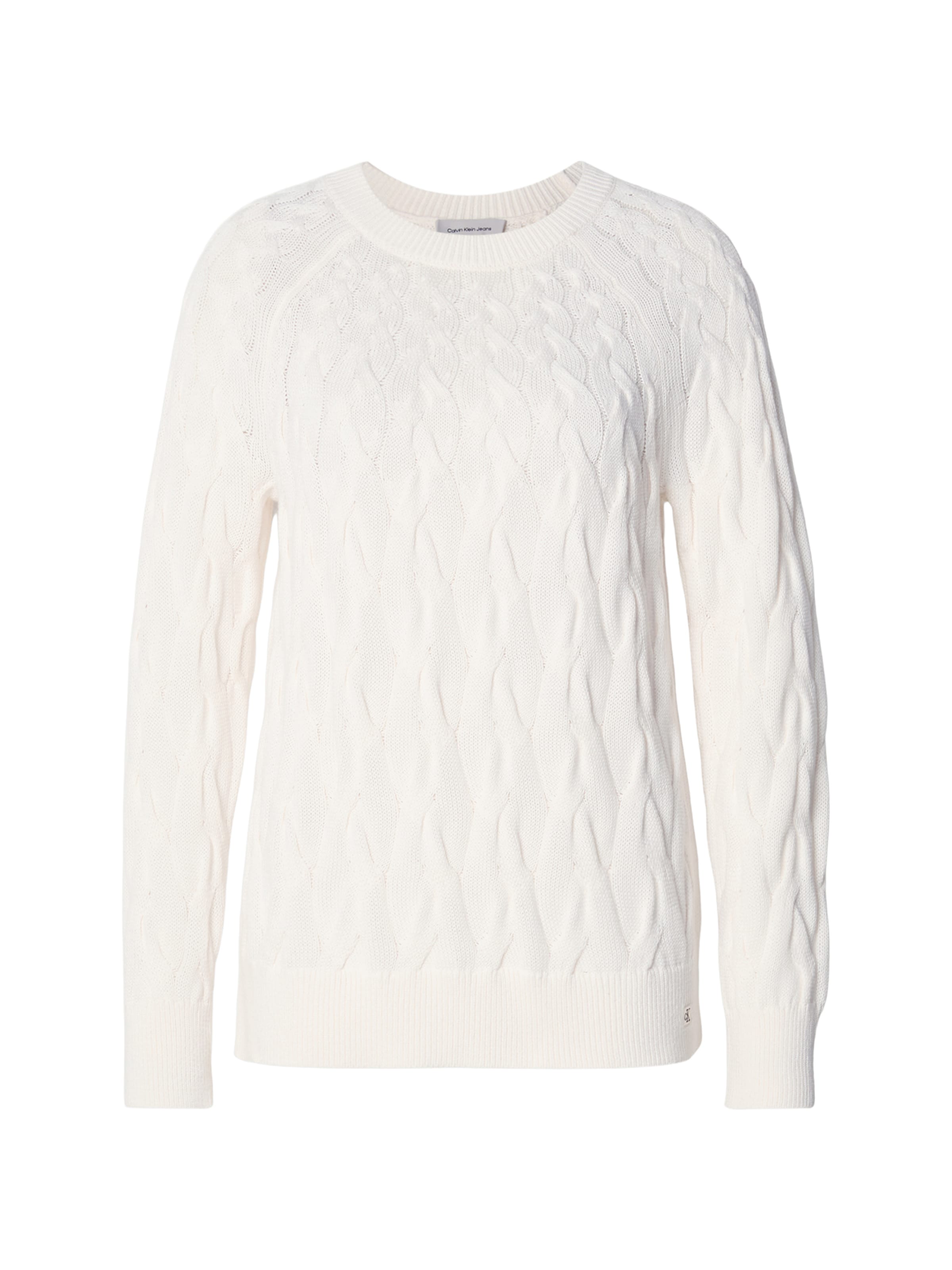 Calvin Klein Jeans Pulover | bela barva: sprednja stran