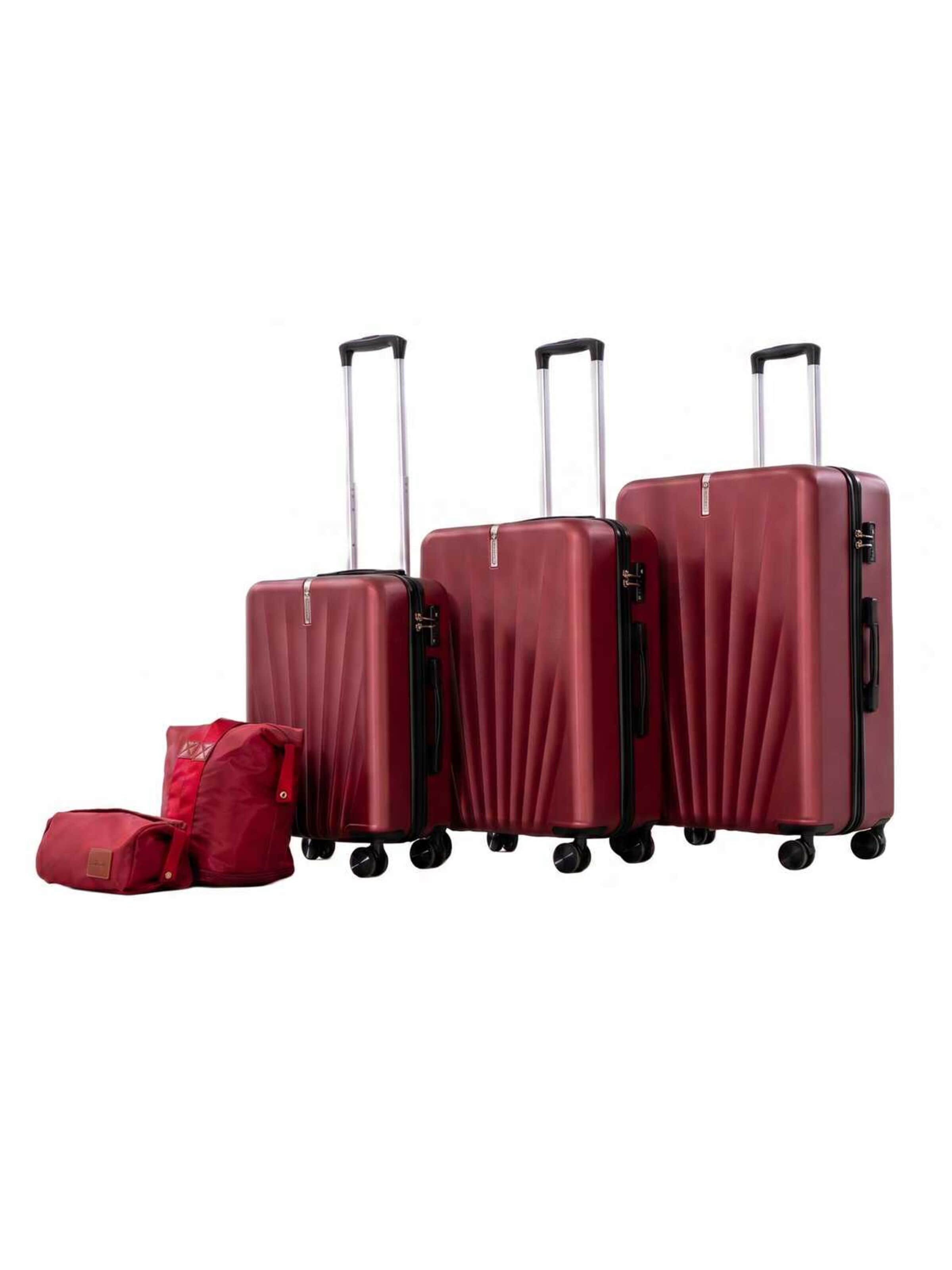 Vallsero Suitcase set 'LG3 — VALLSERO Seashell 5-teiliges Kofferset' in Red