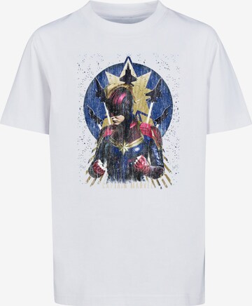 Maglietta 'Captain Marvel - Jet Burst' di ABSOLUTE CULT in bianco: frontale