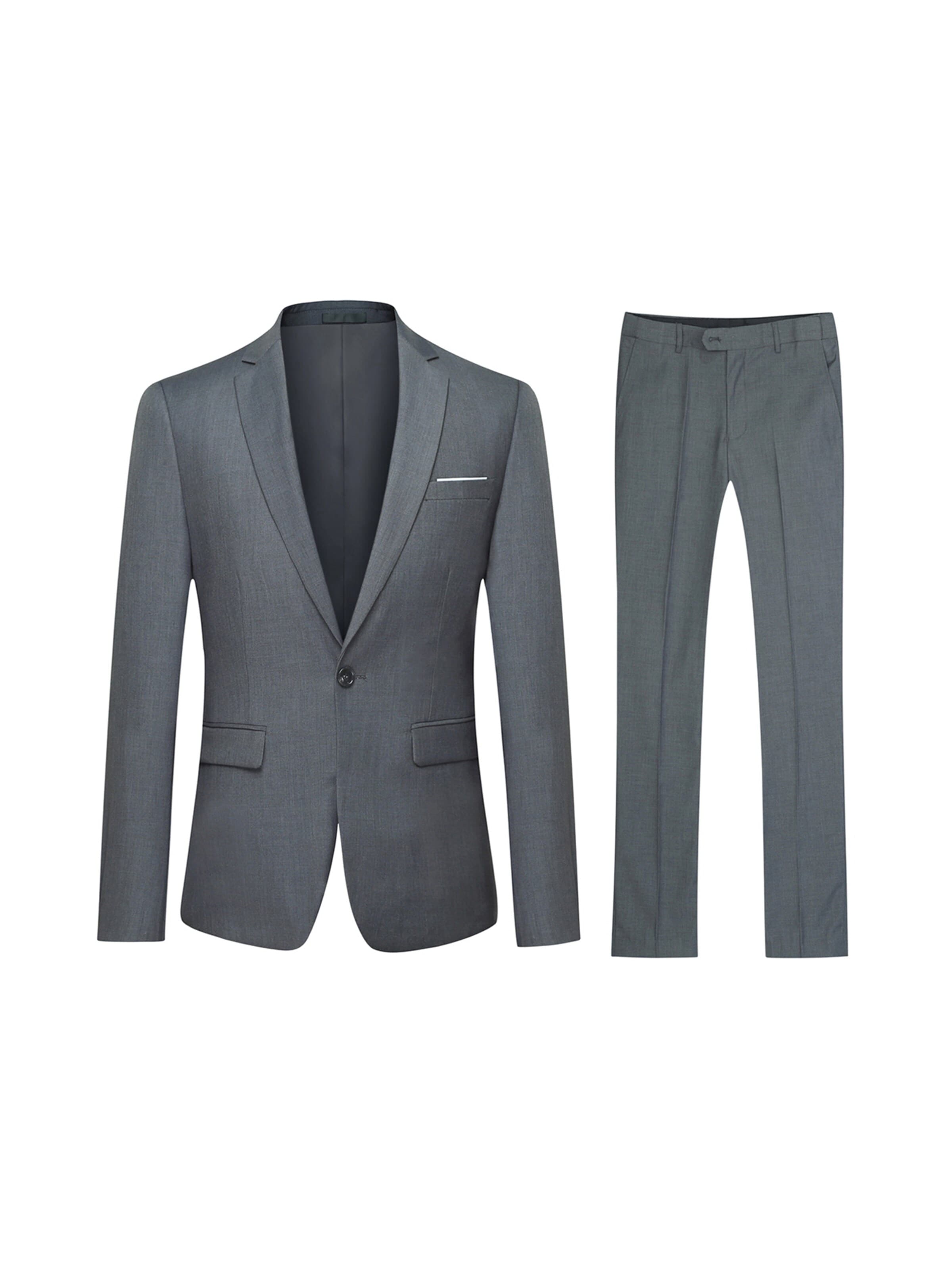 YOUTHUP Slim fit Suit 'Feierabend' in Grey: front