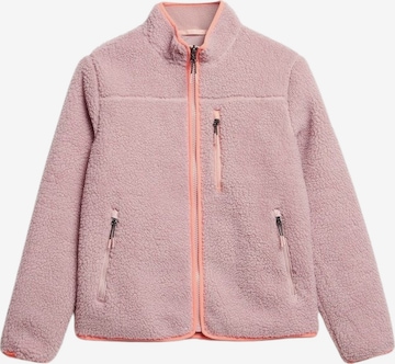 SuperdryFlis jakna - roza boja: prednji dio