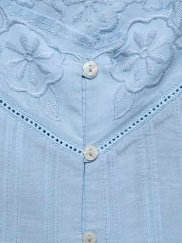 MANGO Bluse 'Bord' i blå