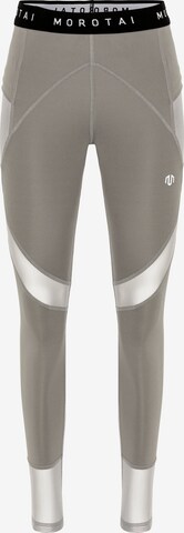 Skinny Pantaloni sportivi 'Naka' di MOROTAI in grigio: frontale