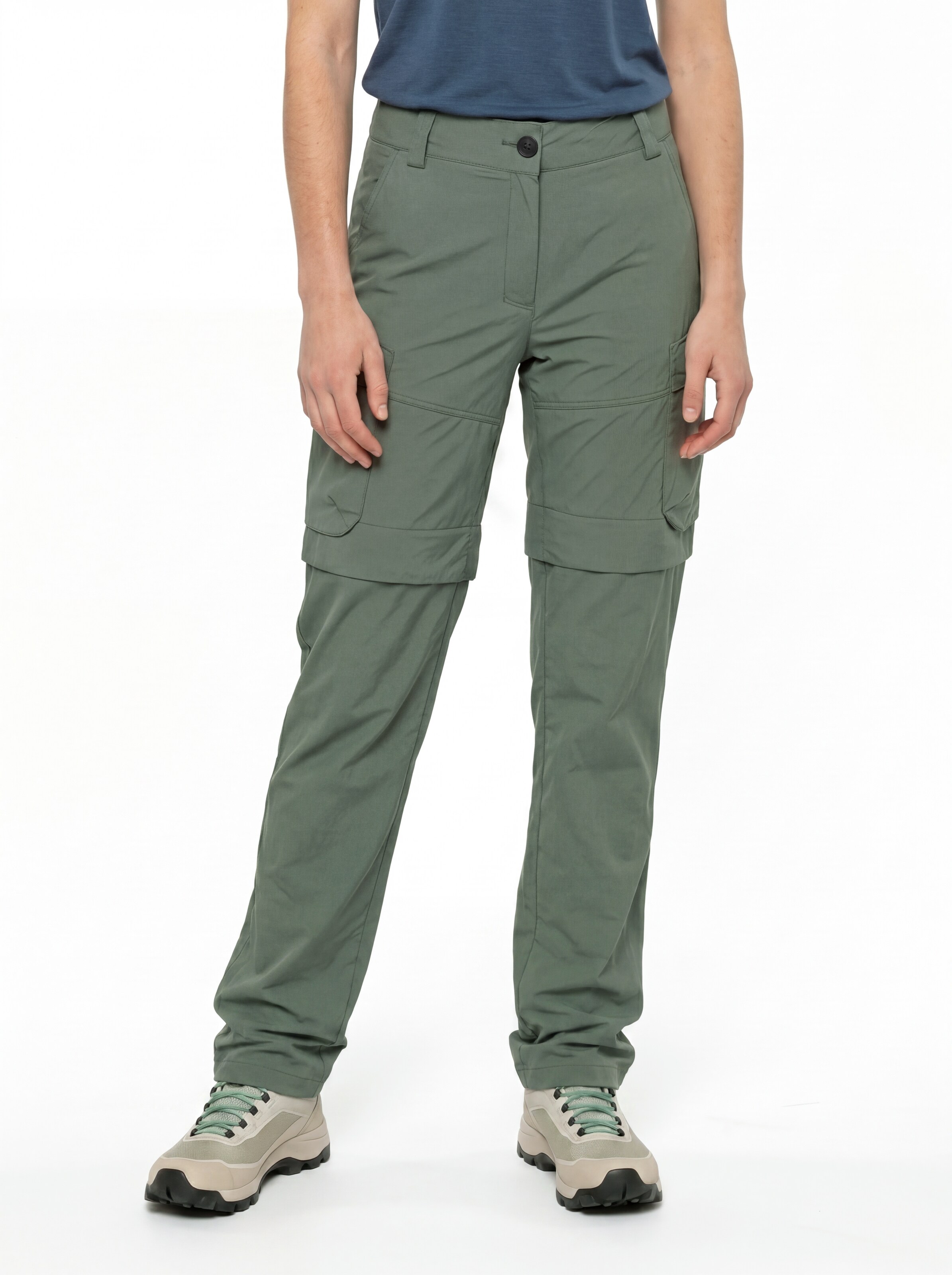 VAUDE Regular Outdoor trousers 'Neyland Cargo' in Green: front