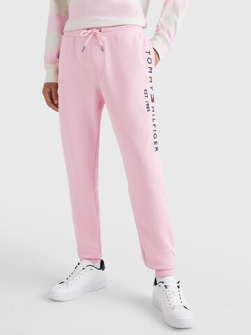 TOMMY HILFIGER Tapered Pants 'Terry' in Pink: front