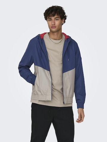 Only & Sons Between-Season Jacket in Blue: front
