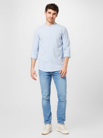 ABOUT YOU Slim fit Button Up Shirt 'Benno' in Blue