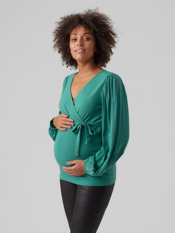 MAMALICIOUS Blouse 'LEANNE' in Blauw: voorkant
