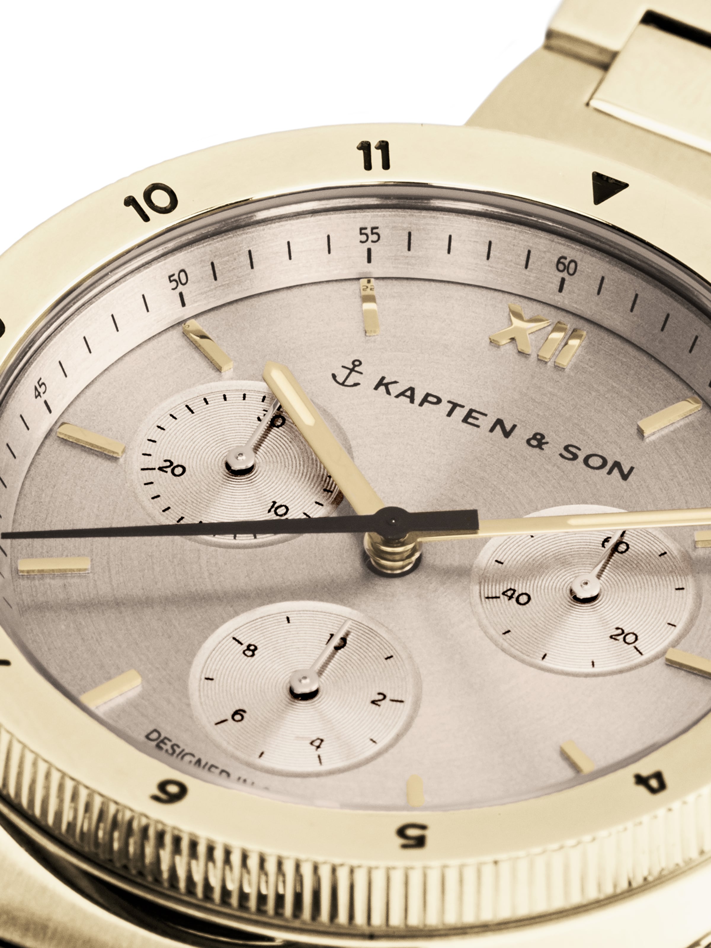 Montre à affichage analogique 'Rise Small Light Gold Cream Steel' Kapten & Son en or