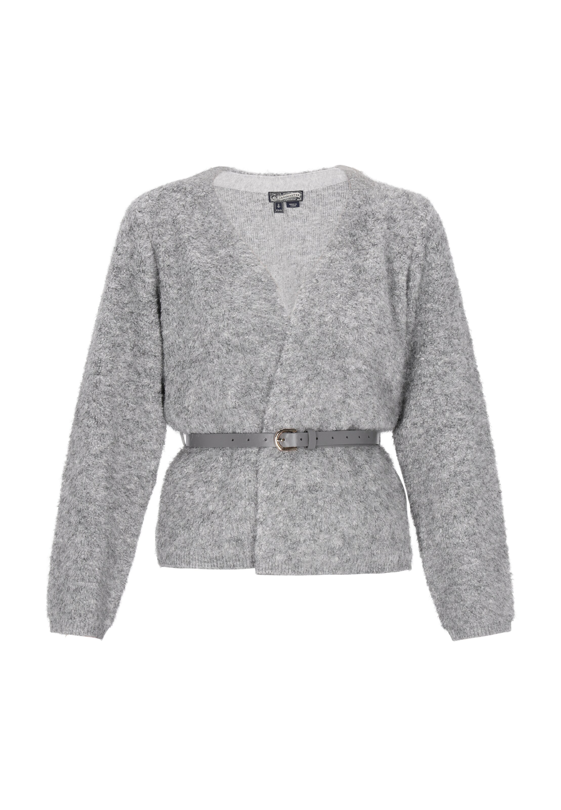 DreiMaster Vintage Strickjacke in Grau: Vorderseite