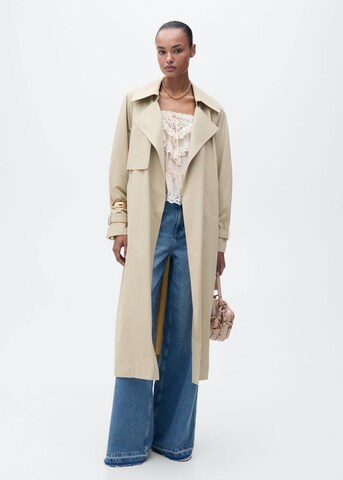 MANGO Between-Seasons Coat 'Class' in Beige: front