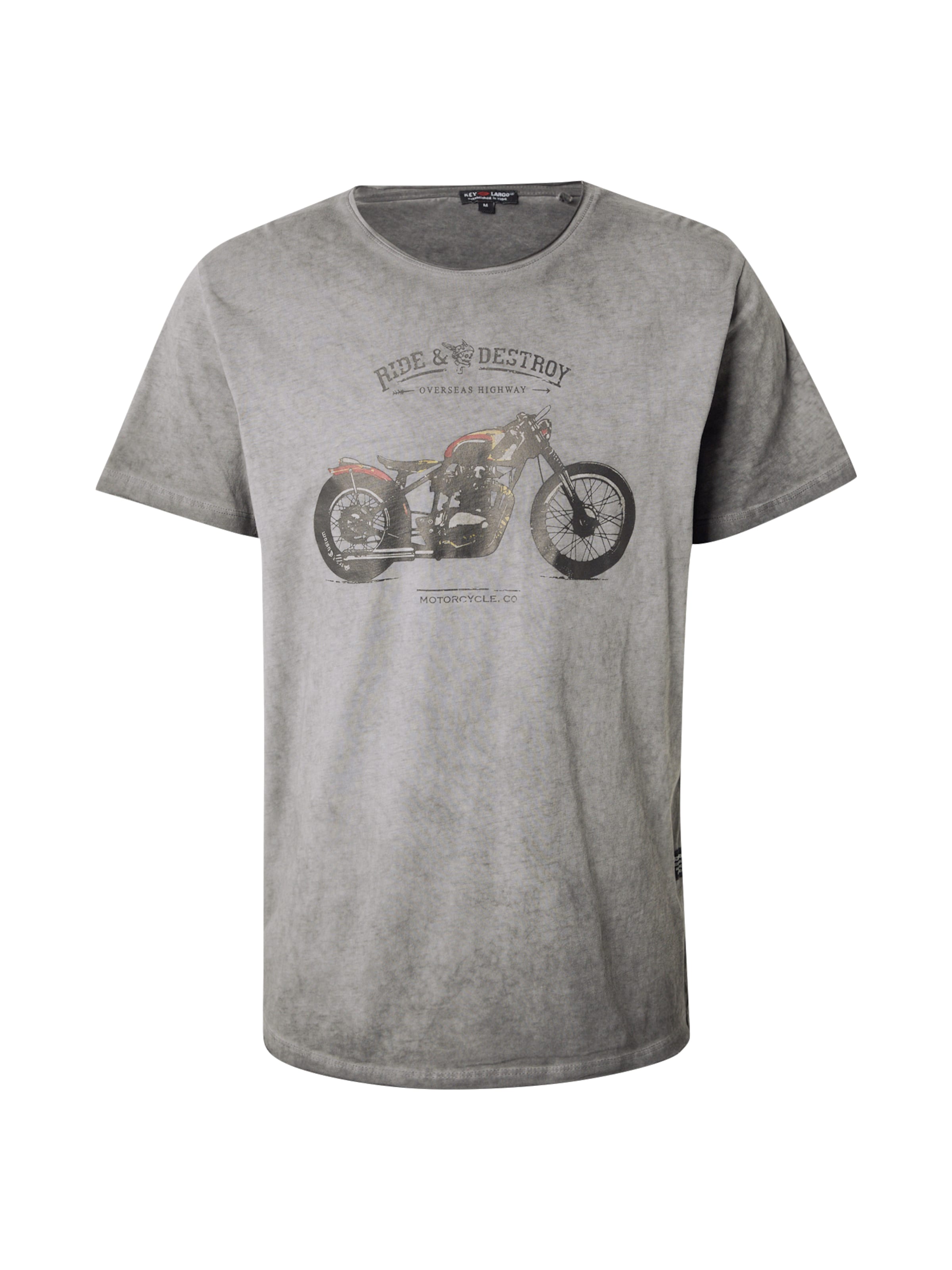 Key Largo Μπλουζάκι 'DESTROY' σε γκρι: μπροστά