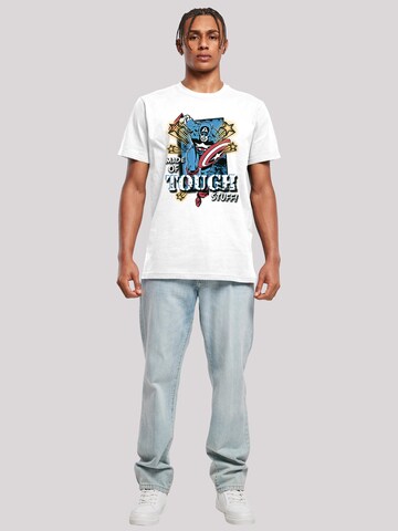 T-Shirt 'Marvel Captain America Made Of Tough Stuff' F4NT4STIC en blanc