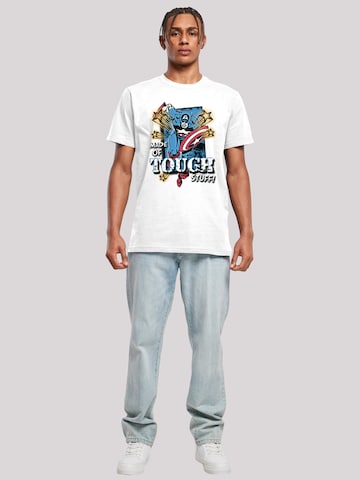 F4NT4STIC Shirt 'Marvel Captain America Made Of Tough Stuff' in Wit