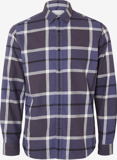 Marškiniai 'REGOWEN' iš SELECTED HOMME, spalva – indigo spalva / tamsiai violetinė / balta, Prekių apžvalga