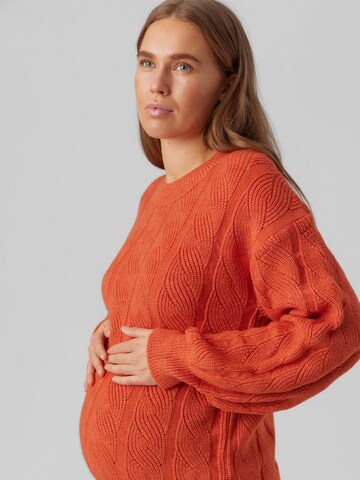 MAMALICIOUS Sweter 'VINNIE' w kolorze pomarańczowy