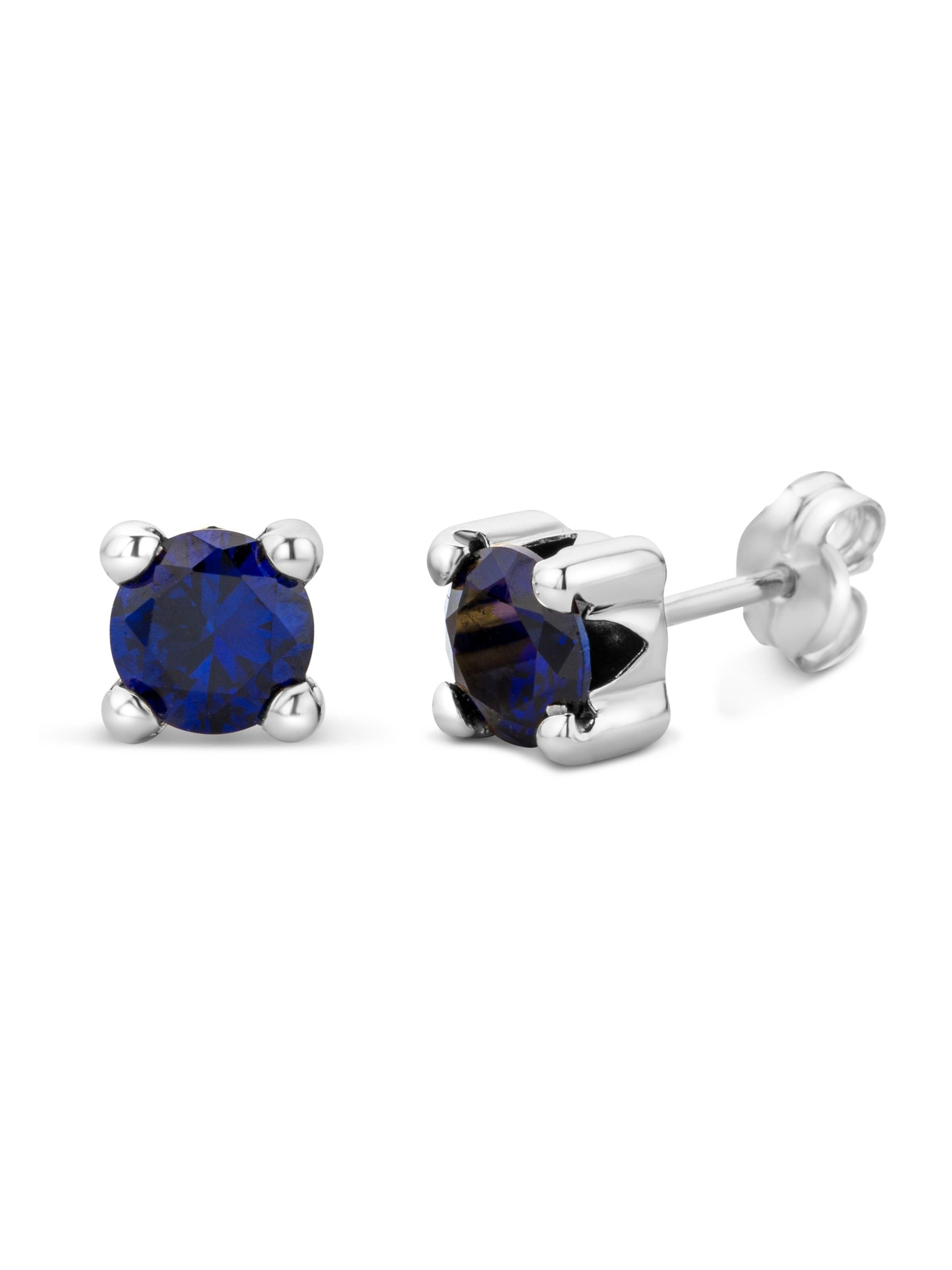 DIAMANT LETERNEL Earrings 'Ohrringe aus 375 Weißgold mit Saphir' in One size in Silver, Item view