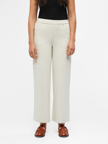 OBJECT Loose fit Trousers 'Sanne Aline' in Beige: front