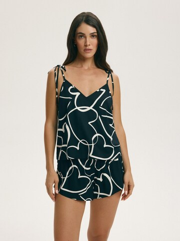 ESOTIQ - Pijama 'Paris' en negro: frente