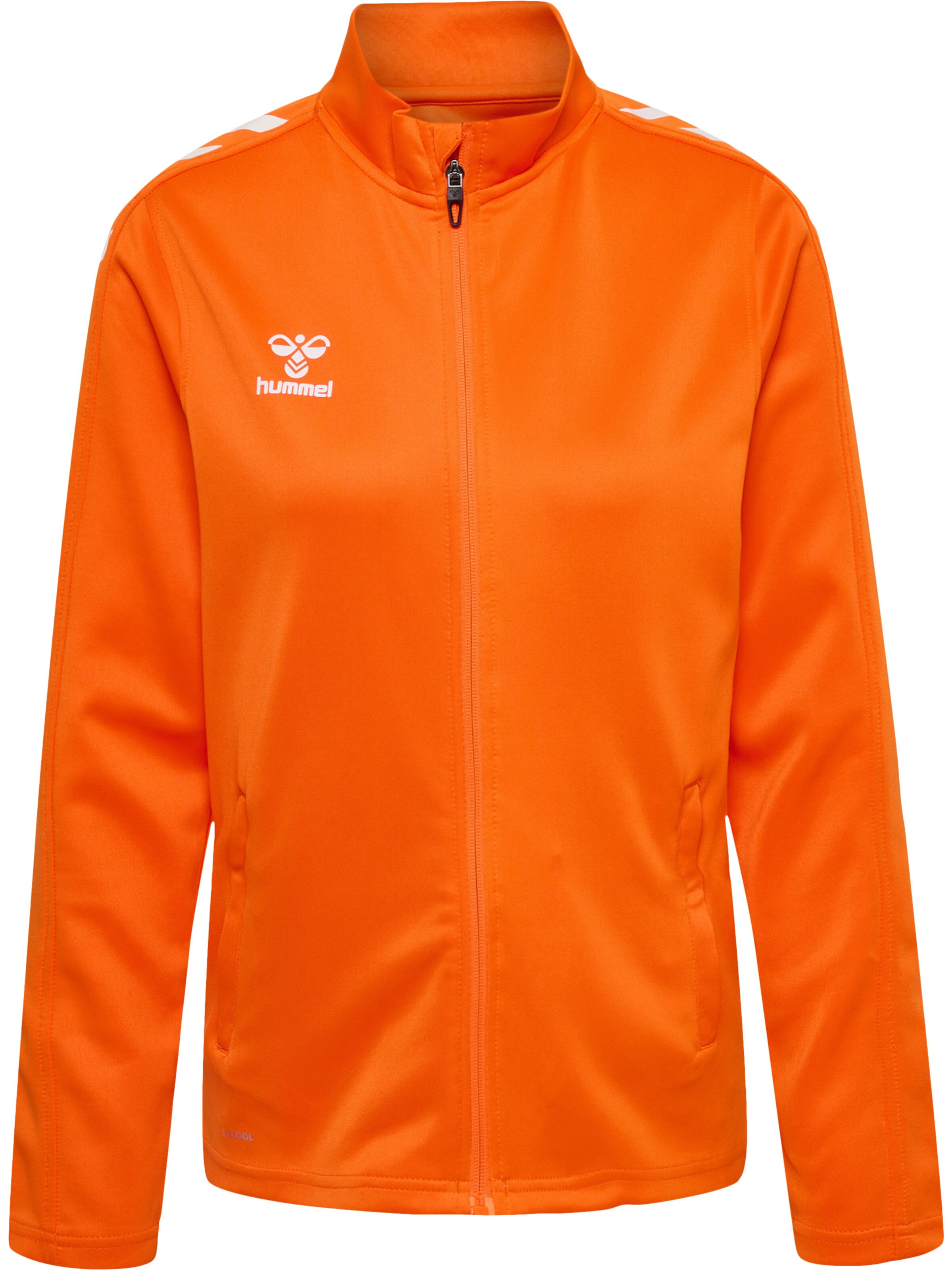 Hummel Sports sweat jacket in Orange: front