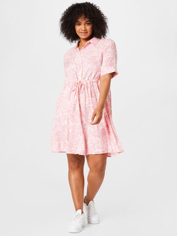 PIECES Curve Shirt Dress 'Siva' in Pink: front