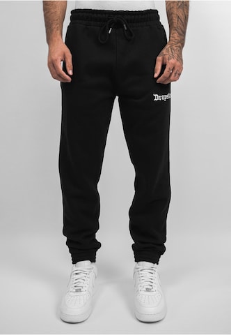 Tapered Pantaloni 'Embo' di Dropsize in nero: frontale
